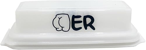 Paquete de 10 calcomanías de mantequilla Butt-er para platos de mantequilla, divertido plato de mantequilla tonto, impermeable, regalo de broma (no