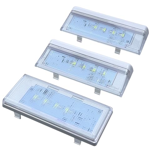 2 Pcs W10515057 & 1 Pc W10515058 Refrigerator LED Light Set with Tapered Lens Compatible with Whirlpool Kenmore Maytag KitchenAid Replaces WPW10515057 WPW10515058 AP6022533 AP6022534 PS11755866