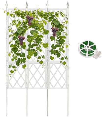 5.25FT Garden Trellis Support Fence,Metal Wall Lattice Climbing F...