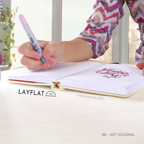 Image of NEORAH - B6 - ART JOURNAL | 200Gsm Dotgrid Notebook |144 Pages(17.5 x 12.5 cm) | Lay Flat |HardCover Bullet - Journal |3 Bookmarks |Elastic Closure| Inner BackPocket | Ideal-Bujo,Drawing (AFTER GLOW)
