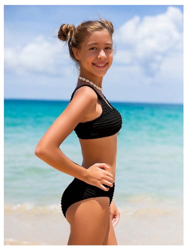 SOLY HUX Girl's V Neck Ring Linked Bikini Sets Bathing Suits Two Piece Swimsuit3