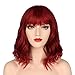 Produktbild OKVGO Kurze, lockige Bob-Perücke mit Perückenkappe für Damen, für Cosplay, Party und Alltag, Mattrot