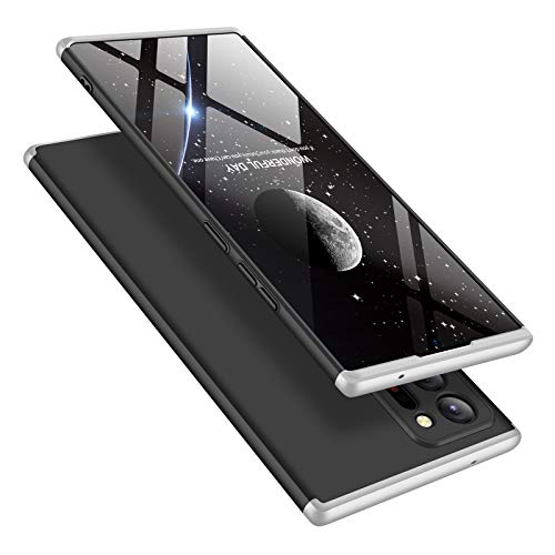 ATRAING Galaxy Note 20 Ultra Case, Hard Ultra-Thin Shockproof PC 3 in 1 Velvet Touch Fingerprint-Proof Anti-Slip Anti-Marks Cover for Samsung Galaxy Note 20 Ultra (Silver+Black+Silver)