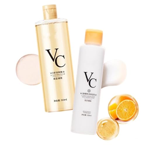 Vc Toner, Vitamin C Skincare Set, Refreshing toner 300ml+sweet orange moisturizing lotion 150ml�CVc Toner and Lotion Moisturizing