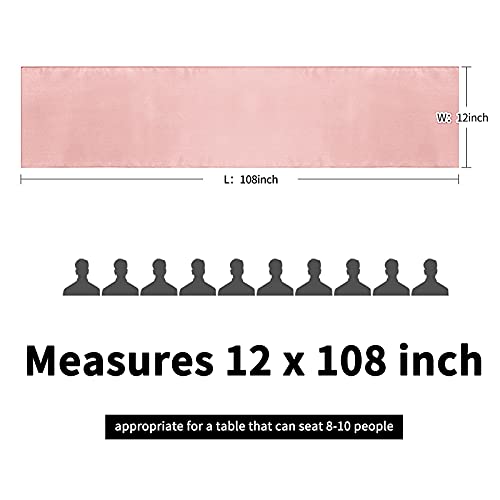 Pesonlook 15 Pack Rose Gold Satin Table Runners for Wedding 12 x 108 Inch Long Table Runners for Rectangle Round Tables,Smooth Table Runner Birthday Party Banquets Decoration by Pesonlook - Used condition - Image 2