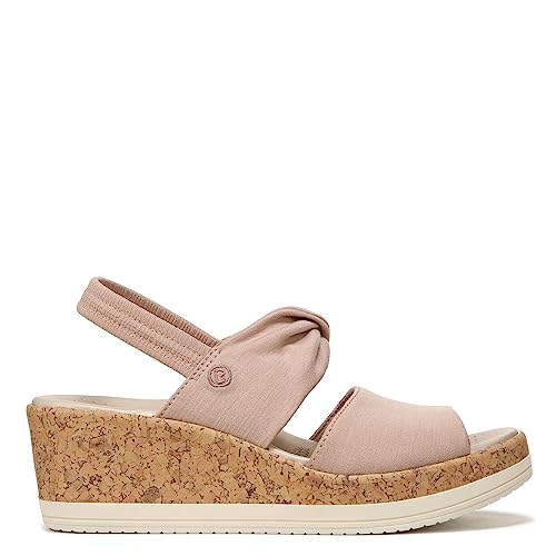 BZees Women's Remix Machine Washable Ankle Strap Wedge Sandal Slide2