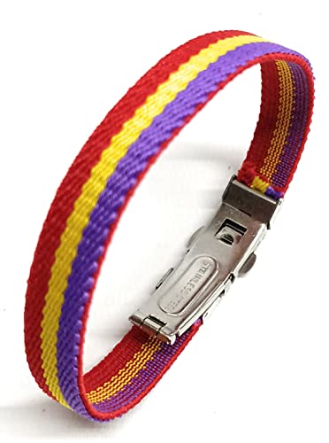 YOJAN PIEL Pulsera Elástica Bandera Republicana | Largo Ajustable | Cierre tipo reloj