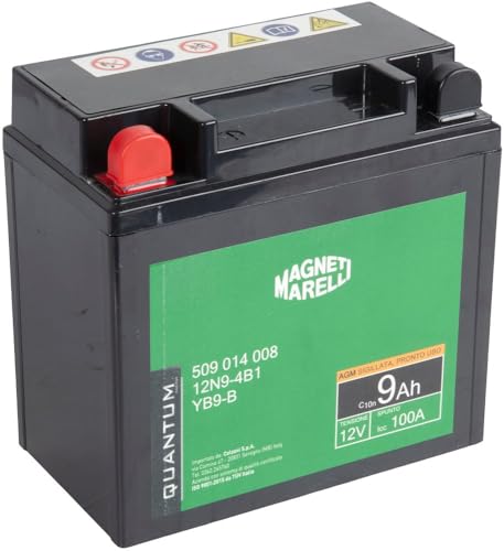 Quantum Energy Magneti marelli batteria moto e scooter 9AH 12V 100A tecnologia AGM sigillata polo positivo sinistro
