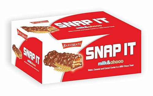 Image of BakeMate Snap It Milk & Chocolate Wafer - Pack of 1 (30 Pieces) - 600g | Crispy Wafer with Smooth Chocolate Filling | Birthday Chocolates.