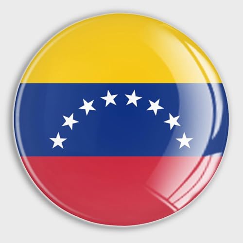 Imanes decorativos de banderas nacionales para nevera, banderas de Venezuela, imanes redondos de cristal para pizarra blanca, imanes de nevera para cartelera, oficina, pizarra, cocina, hogar
