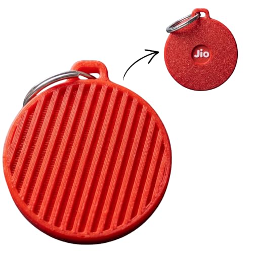 Image of Premium Case for JioTag Tracker | Secure Twist Lock Keychain Holder & Key Finder Cover | Protective Tag for Keys, Luggage, Backpacks & Pets, Red, Jiotag 1 (Air & Go) (2024), 1