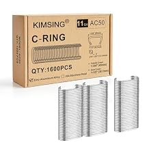 KIMSING 11 مقياس C50 سبائك الزنك والألمنيوم خنازير حلقة 1-3 / 4 "45 مم التاج ، 1600 PCS / Box ، C Ring Staples السحابات لتسييج الأسلاك الشاقة ، Gabion