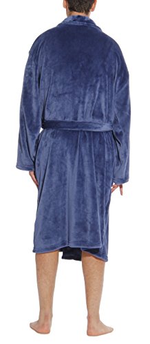 46901-Nvy-L Velour Robe/Robes For Men #TOP2