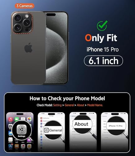 Image of DIZORO Magnetic Case for iPhone 15 Pro Case [Compatible with MagSafe][Built-in Camera Lens Protector] Slim Soft Silicone Bumper Shockproof Metallic Luster Back Cover Phone Case - Wine Red