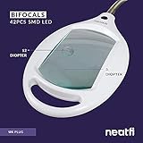 Neatfi Elite HD Bifocals Super LED Magnifying Floor Lamp, 3 Diopter/12 Diopter Magnifier Glass Lens, Adjustable Gooseneck, 6000-7000K Color Temperature with UK Plug & 42pcs SMD LED (White) - Image 2