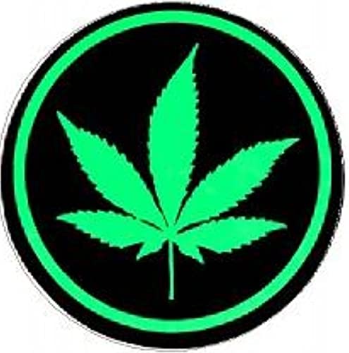 BIKERSTUFFUS Marijuana Leaf Sticker Laptop Sticker Toolbox Sticker Helmet Sticker Hard HAT Sticker Window Sticker