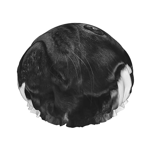 Gorros de ducha reutilizables, gorro de ducha negro opaco, gorro de ducha impermeable de para mujeres, hombres