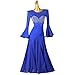 ZYDANC Blue,3XL,Modern Waltz Competition Costume Backless Ballroom Dance Performance Dresses Women's Tango Dancing Outfits