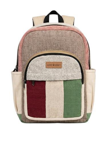 Himalayan Hemp Backpack, Handmade Eco-Friendly Laptop Bag Travel Daypack with