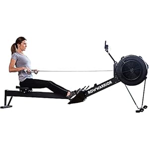 Rowing-Machine-Foldable-Rower-Machine-for-Home-Gym-Magnetic-Row-Machine-with-LCD-Monitor-Tablet-Holder-Comfortable-Seat-Cushion-for-Cardio-Training-550lb-Weight-Limit-Row-Warrior Row Warrior Air Rowing Machine | Foldable Gym-Quality Row Machine | 10- Damper Levels Cardio Machine for Full-Body Workout | Rowing Machine for Home Use with LED-Monitor | Rower Machine for Home Gym