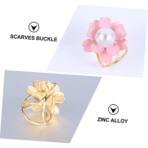 4 Boucles d'écharpe à Fleurs pour Châle Mode et Délicat