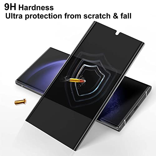 Qianshouyan [3 + 2 Pieces Samsung S23 Ultra 5G Privacy Screen Protector, 3 Pieces Screen Protectors And 2 Pieces Camera Glass, Samsung Galaxy S23 Ultra Tempered Glass With Fingerprint Id Compatible. #TOP4