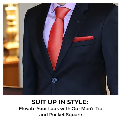 Red Ties for Men, Mens Red Tie and Pocket Square Set, Mens Ties and Pocket Square Sets, Corbatas Para Hombres Elegantes, Men\'s Ties, Men\'s Neckties, Neckties for Men