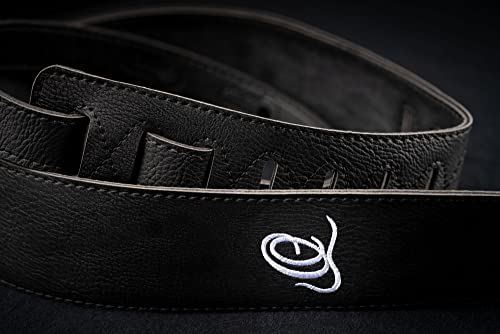 Ortega Guitars Vegan Guitar Strap - Adjustable - Acoustic Guitar / Bass, Electric Guitar / Bass - Vegan Series - Black (OSVG-BK) - Image 2