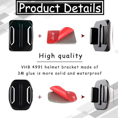 8 soportes adhesivos Go Pro, soporte para casco, Go Pro, soporte para casco Go Pro, Go Pro Mount, fijación curvada para casco 3M, compatible con cámaras de acción Go Pro Hero 3 3+4 5 6 7 8 9 10 11 12 - imagen 3