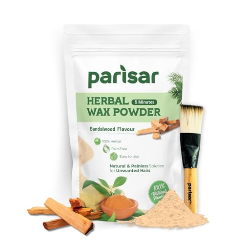 Parisar Pharma Herbal Wax Powder for Women and Men with Sandalwood, Natural & Painless Hair Removal Powder for All Skin Types, Powder Wax for Hair Removal, Gentle Formula for Hands, Legs, Underarms, Bikini & Intimate Area, 100 gm (Pack of 1)