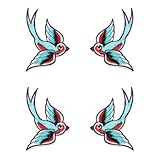 Ximimark 4pc Swallow Patches, Embroidery Appliques, Iron On Patches for Jackets, Sew On Patches for Clothing, Backpacks, Jeans, T-Shirt