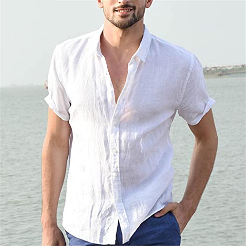 T-shirt décontracté pour homme ajusté avec un col rabattable élégant en coton
