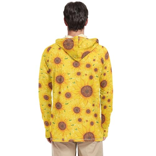 Beautiful Sunflowers Men's Sun Protection Hoodies Long Sleeve Rash Guard Shirts Fishing Shirt UPF 50+ S3
