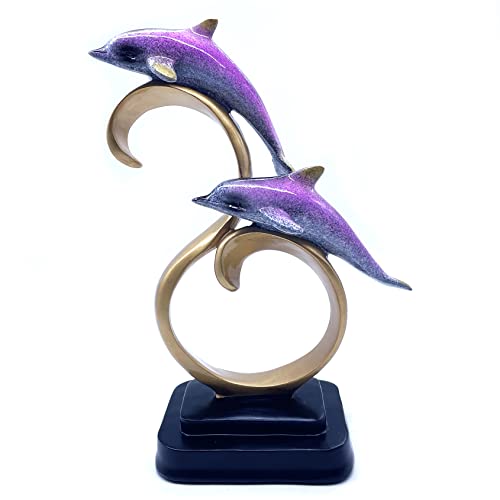 Estatua de delfín de resina para decoración de escritorio miniatura 7