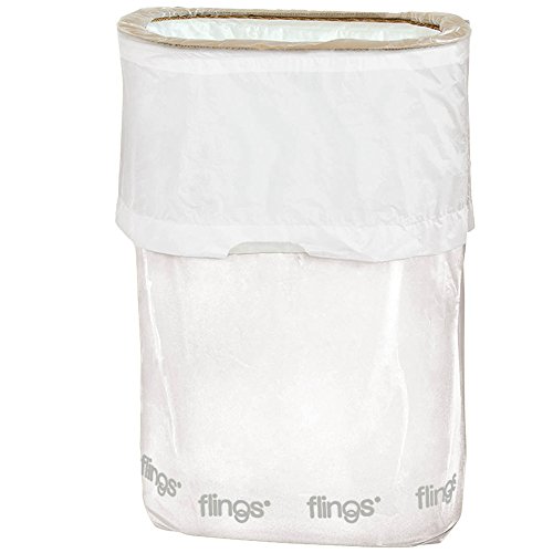 Flings® Bin Disposable Trash Can for Parties - 13 Gallon Plastic Pop Up Garbage Can (1 Pc) Perfect Solution for Waste at Events and Parties - White