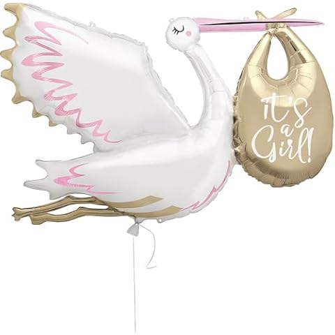 It's a Girl Giant Stork Balloon for Celebrations Cover