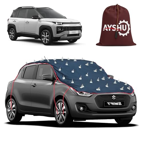 Image of AYSHU Water-Resistant Spike Car Cover for Hyundai Exter - Protects from Dogs, Monkeys, Dust, Sunlight & UV - Full Roof Universal Fit