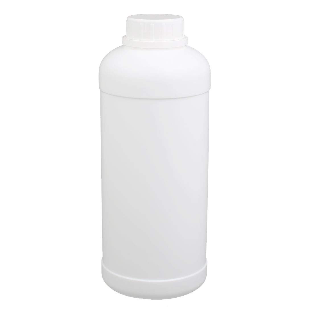 Aexit 1000ml HDPE gauge Plastic White Cylinder Refillable Narrow Mouth Liquid Storage Bottle Jar