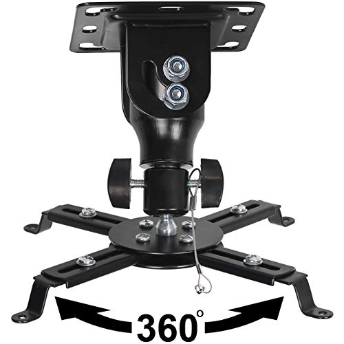 Cheetah Mounts APMEB Universal Projector Ceiling Mount Includes a 27" Adjustable Extension Pole and a Twisted Veins 15' HDMI Cable