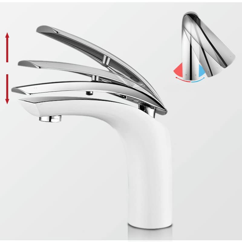 Mitigeur de lavabo design carré chrome brillant en laiton pour salle de bain