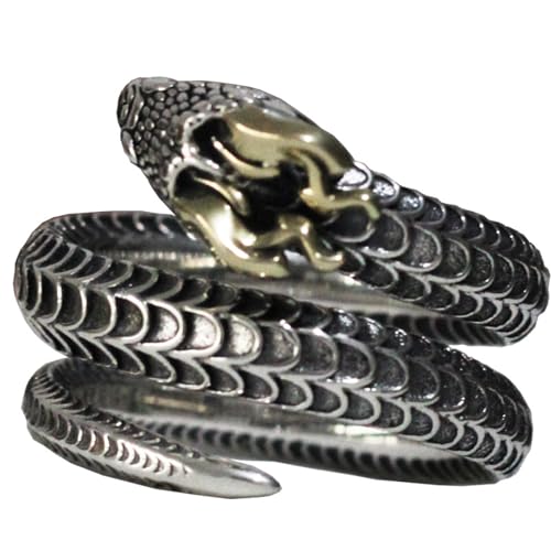 Bague serpent zodiaque en argent thaï, le cadeau idéal pour homme au style affirmé