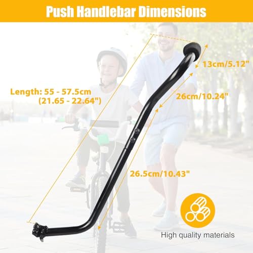 ZUKKA Fahrrad Training Universal Schubstange Trainer Handle Balance Push Bar Fahrrad Lernen Handle Push Bar für Fahrrad-Unisex Erwachsene,Schwarz