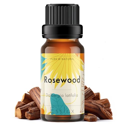 Image of Esslux Rosewood Essential Oil - 100% Pure Natural Rosewood Oil for Aromatherapy, Skin & Hair | Invigorating Scent for Diffusers & Soap Making | Promote Relaxation & Well-Being (15ml)