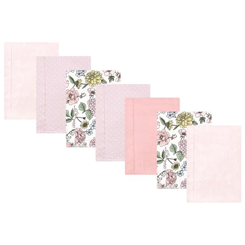 Luvable Friends Hudson Baby Flannel Burp Cloths 7pk, Vintage Floral