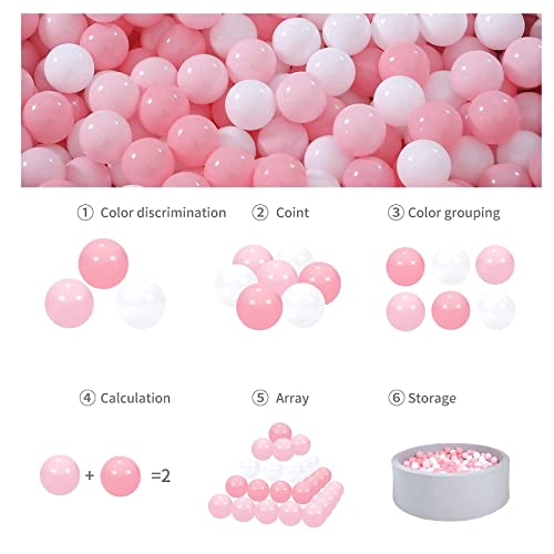 Gogoso 200 Pcs Pink White Ball Pits Balls #TOP3