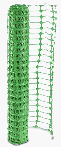 UvV -Elast- 50 Meter Kunststoff Absperrzaun grün Schutznetz Fangnetz Auffangnetz Fangzaun Bauzaun Sicherheitsnetz 50 m Rolle, 1 Meter hoch mobiler Zaun 80g je qm