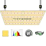 VIVOSUN Latest VS4000 LED Grow Light with Samsung LM301H Diodes & Brand Driver Dimmable Lights Sunlike Full Spectrum with Grow Room Glasses for Indoor Plants Seedling Veg and Bloom Plant Growing Lamps