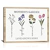 Personalized Mothers Day Birthday Gifts For Mom Custom Mothers Garden Mom Gifts From Daughter Son Customized Birth Flower Canvas Wall Art With Name Unique Gifts For Mom Grandma Wife Women