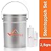 Produktbild BEKATEQ Steinteppich Set Grauweiß 2qm, BK-600EP Bodenbelag Marmorkies zur Bodenbeschichtung - 20kg Marmorkiesel + 1,2kg Bindemittel