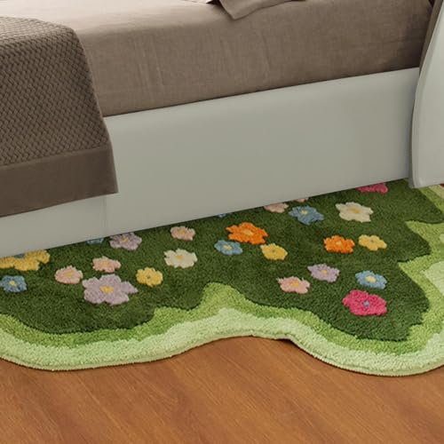 Tapis de sol absorbant et antidérapant lavable motif fleurs